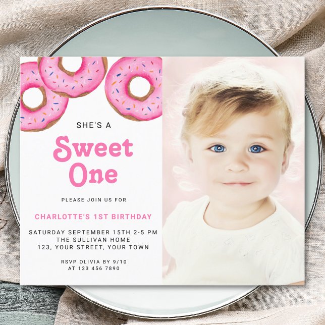 Budget Sweet One Doughnut First Birthday Photo Inv (Creator Uploaded)