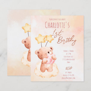 Budget Sweet teddy bear birthday party template