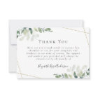 BUDGET Sympathy Eucalyptus Funeral Thank You Note