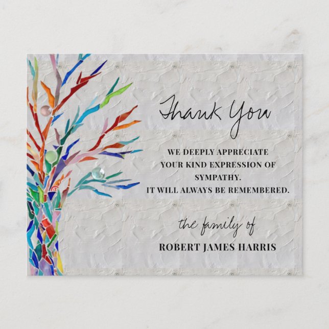 Budget Sympathy Funeral Memory Thank You Card (Front)
