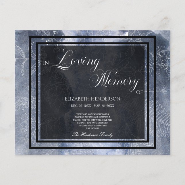 Budget Sympathy In Loving Memory. Flyer (Front)