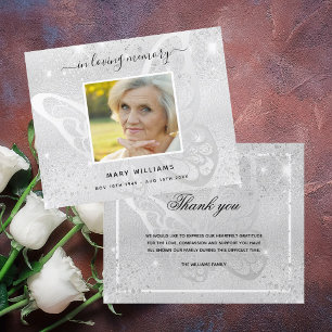 Budget Sympathy silver butterfly photo thank you