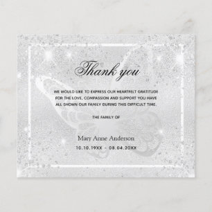 Budget Sympathy silver butterfly thank you