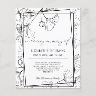 BUDGET Sympathy Thank You Card. Paper Sheet