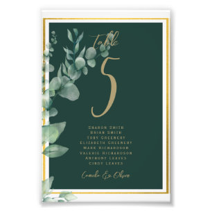 BUDGET Table Number Seating Greenery Eucalyptus Photo Print