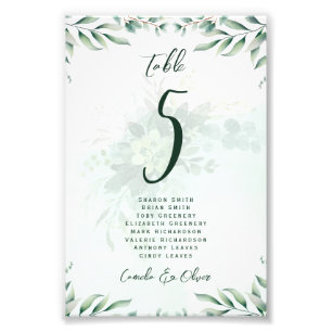 BUDGET Table Number Seating Greenery Eucalyptus Photo Print