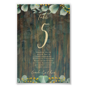BUDGET Table Number Seating RUSTIC Greenery Photo Print
