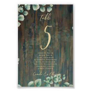 BUDGET Table Number Seating RUSTIC Greenery Photo Print