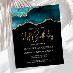 Budget Teal Gold Agate 21st Birthday Invitation<br><div class="desc">This trendy 21st birthday invitation features a watercolor image of an agate geode in shades of teal with faux gold highlights. The words "21st Birthday" appear in faux gold glitter in decorative modern handwriting font. Customize it with the name of the honoree in gold coloured text and the details in...</div>