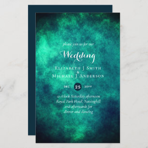 BUDGET Teal Mystique Wedding Invite