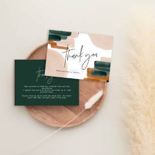 budget terracotta abstract baby shower thank you card