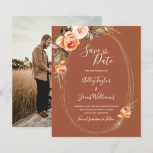 Budget Terracotta Boho Photo Wedding Save the Date