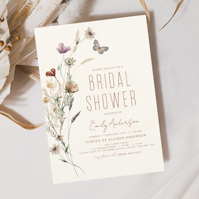 Budget Terracotta Boho Wildflower Bridal Shower Flyer (Creator Uploaded)