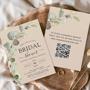 Budget Terracotta Bridal Shower QR Code Eucalyptus