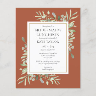 Budget Terracotta Bridesmaids Luncheon Invite