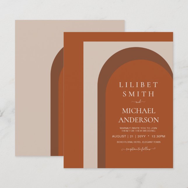 BUDGET Terracotta Earth Tones Bold Wedding (Front/Back)