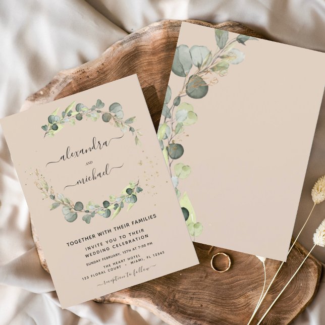 Budget Terracotta Eucalyptus Wedding Invitations Flyer (Creator Uploaded)