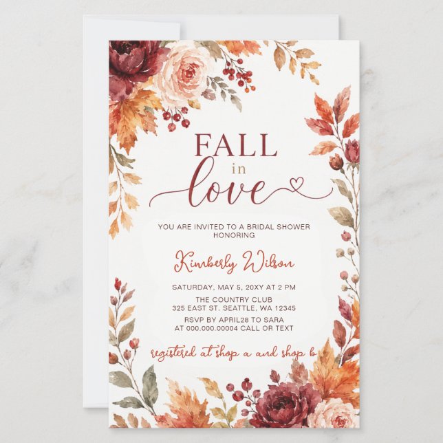 Budget Terracotta Fall in Love Fall Bridal Shower (Front)