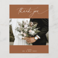 BUDGET Terracotta FallWedding Photo Thank You Card