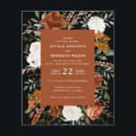 Budget terracotta floral rustic elegant flyer<br><div class="desc">Budget rustic watercolor floral wedding invite. With beautiful natural,  terracotta,  blush pink,  black and sage green pampas grass eucalyptus watercolor details. This modern wedding invite is sure to set the style for your big day.</div>
