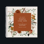 Budget terracotta floral wedding guest book rustic<br><div class="desc">Terracotta,  natural,  sage green and black floral botanical stag modern rustic elegant arch wedding budget guest book favour decor design. Part of a modern collection.</div>