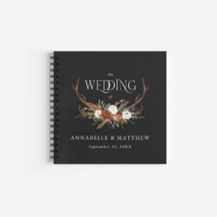 Budget Terracotta floral wedding guest book rustic