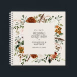Budget Terracotta floral wedding guest book rustic<br><div class="desc">Terracotta,  natural,  sage green and black floral botanical stag modern rustic elegant arch wedding budget guest book favour decor design. Part of a modern collection.</div>