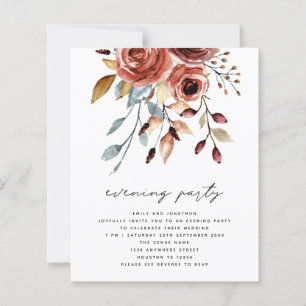 BUDGET Terracotta Florals QR Wedding Evening Party