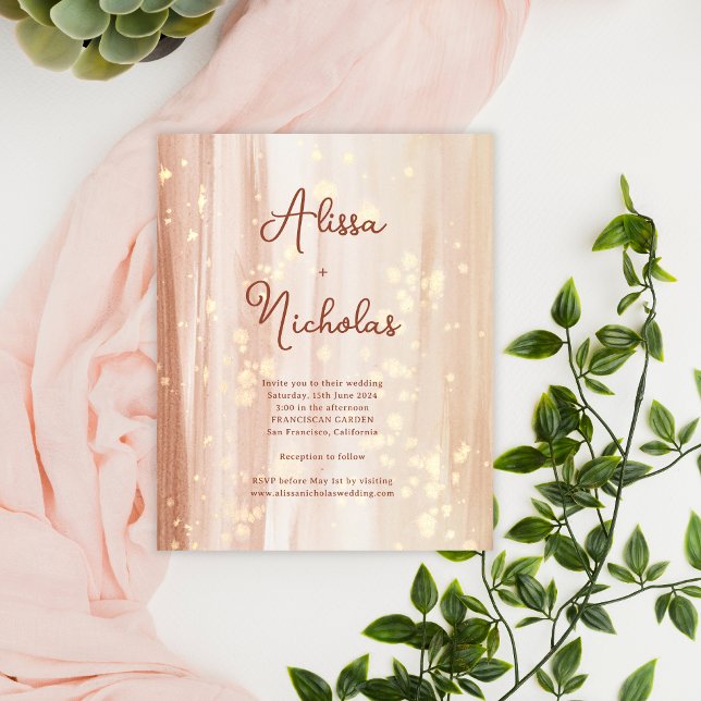 Budget Terracotta Gold Colour Wedding Invitation (Creator Uploaded)