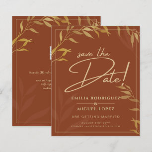 Budget Terracotta GOLD Wedding Save The Dates