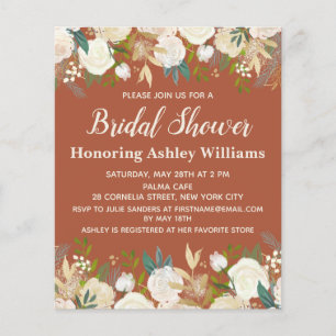 Budget Terracotta Greenery Bridal Shower Invite