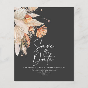 budget terracotta pampas grass save the date flyer
