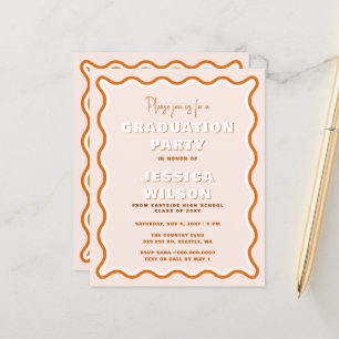 Budget Terracotta Photo Graduation Invitation