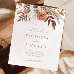 Budget Terracotta Rust Flowers Boho Fall Foliage<br><div class="desc">Modern bohemian style budget Save the date cards featuring watercolor flowers and fall leaves in earthy tones like rust brown,  burnt orange and terracotta. Perfect choice for autumn weddings.</div>