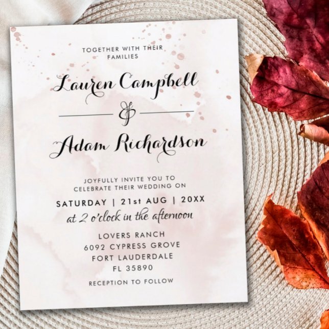 Budget Terracotta Watercolor & Calligraphy Wedding (Creator Uploaded)