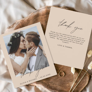 Budget Terracotta Wedding Thank You Photo