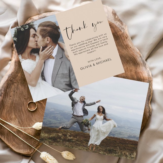 Budget  Terracotta Wedding Thank You Photo Card (Creator Uploaded)