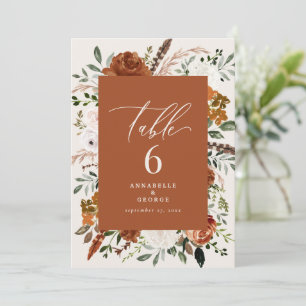 Budget terracotta white table number chic elegant