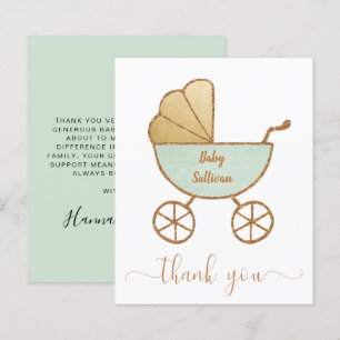 Budget Thank You Baby Shower Mint Green Carriage