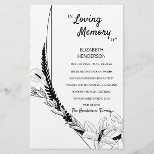 Budget Thank you card in memory of sympathy.