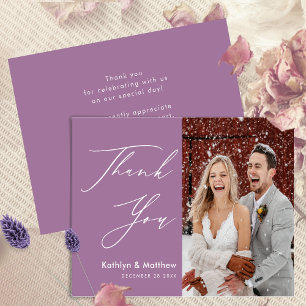 Budget Thank You Elegant Mauve Purple Modern Card