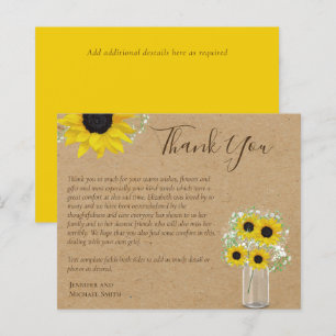 BUDGET Thank You Funeral Memorial Card Templates