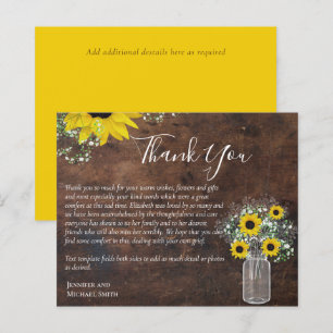 BUDGET Thank You Funeral Memorial Card Templates