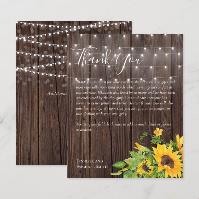 BUDGET Thank You Funeral Memorial Card Templates (Front/Back)