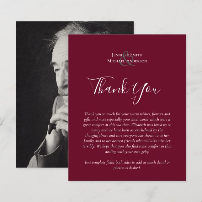 BUDGET Thank You Funeral Memorial Card Templates (Front/Back)