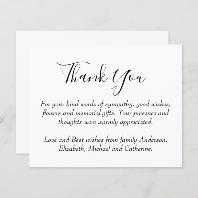 BUDGET Thank You Funeral Memorial Template (Front/Back)