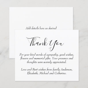 BUDGET Thank You Funeral Memorial Template