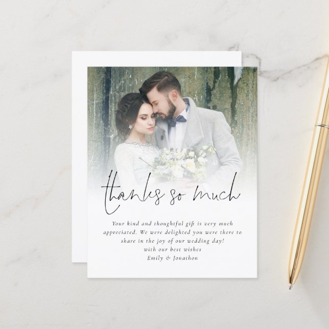 Budget Thanks So Much Photo Wedding Thank You (Front/Back In Situ)