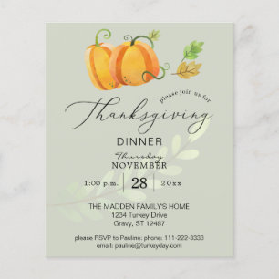 Budget Thanksgiving Duo Pumpkin Dinner Olive Flyer
