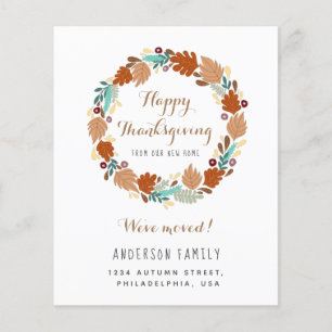Budget Thanksgiving Wreath Moving Announcement